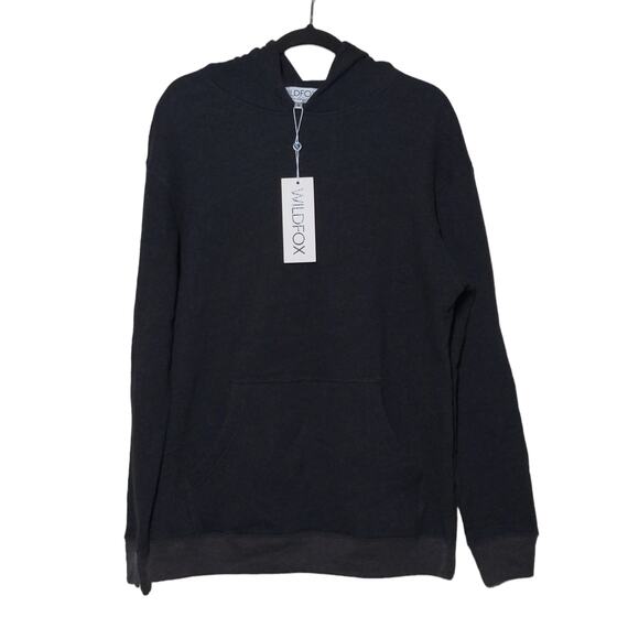 Wildfox Charcoal Gray Colin Sweatshirt Hoodie Hooded Sample S New / FLAW - Picture 1 of 11